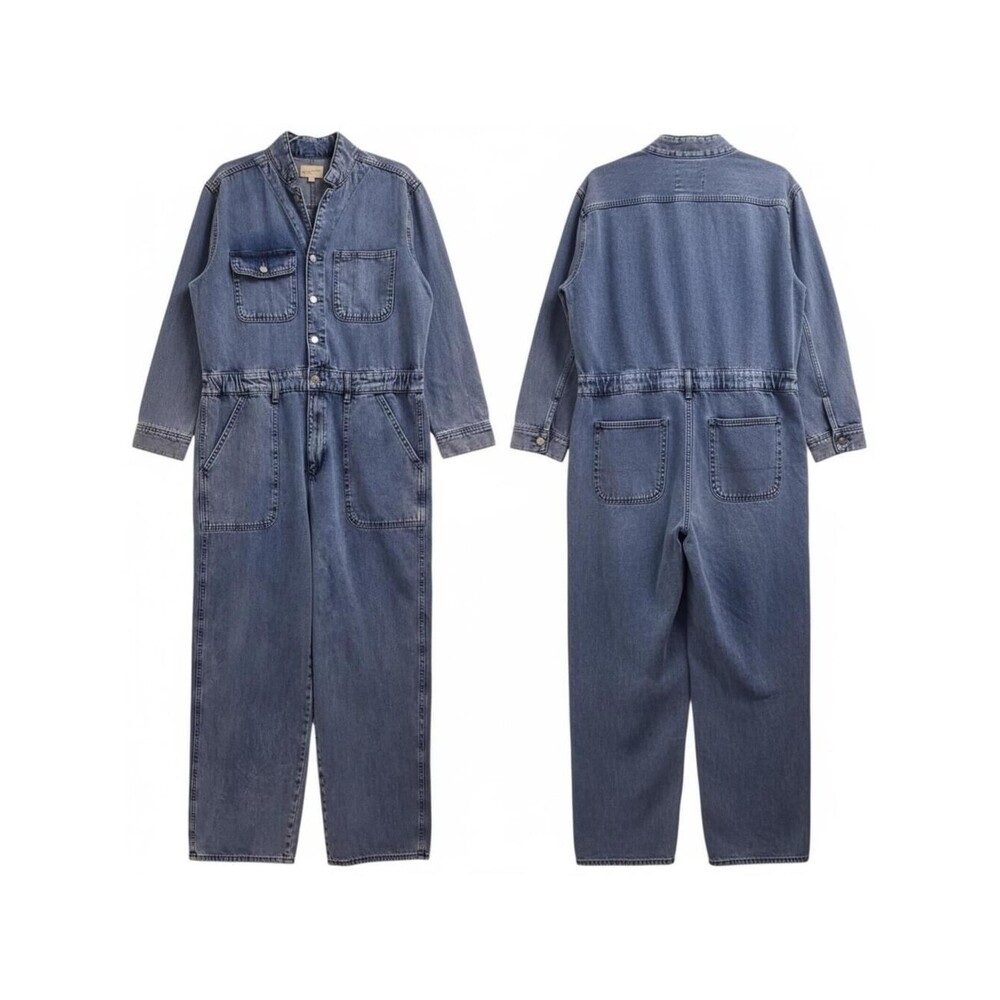 Universal Thread Denim Jumpsuit Boiler Suit Long Sleeve Blue Size 16/R
